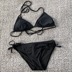 Black Semi-Mesh Bathing Suit